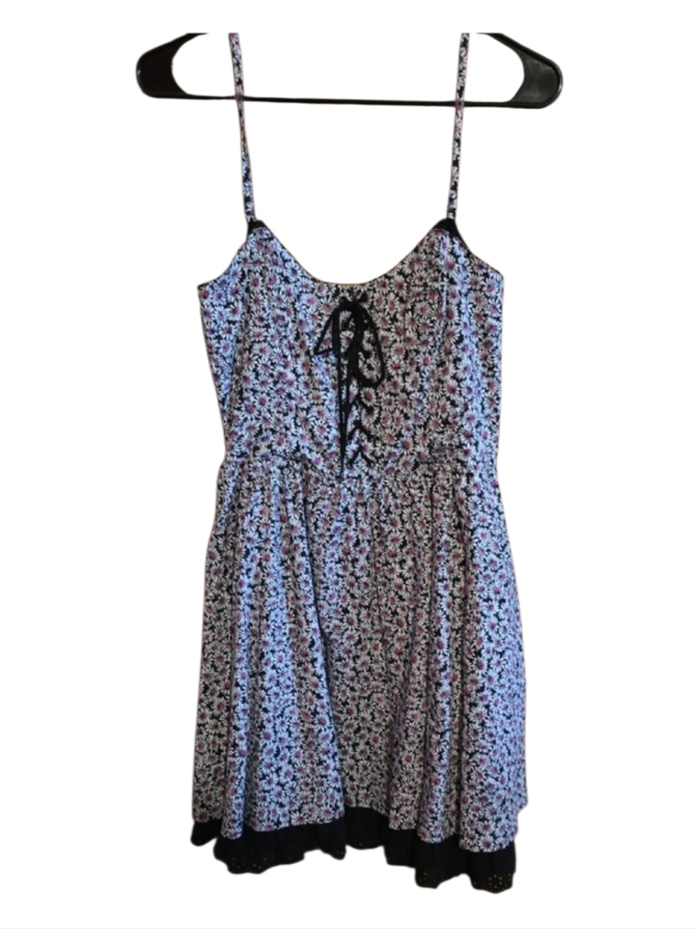 Betsey Johnson Black Daisy Print Dress with Pink Accents - Picture 11 of 14